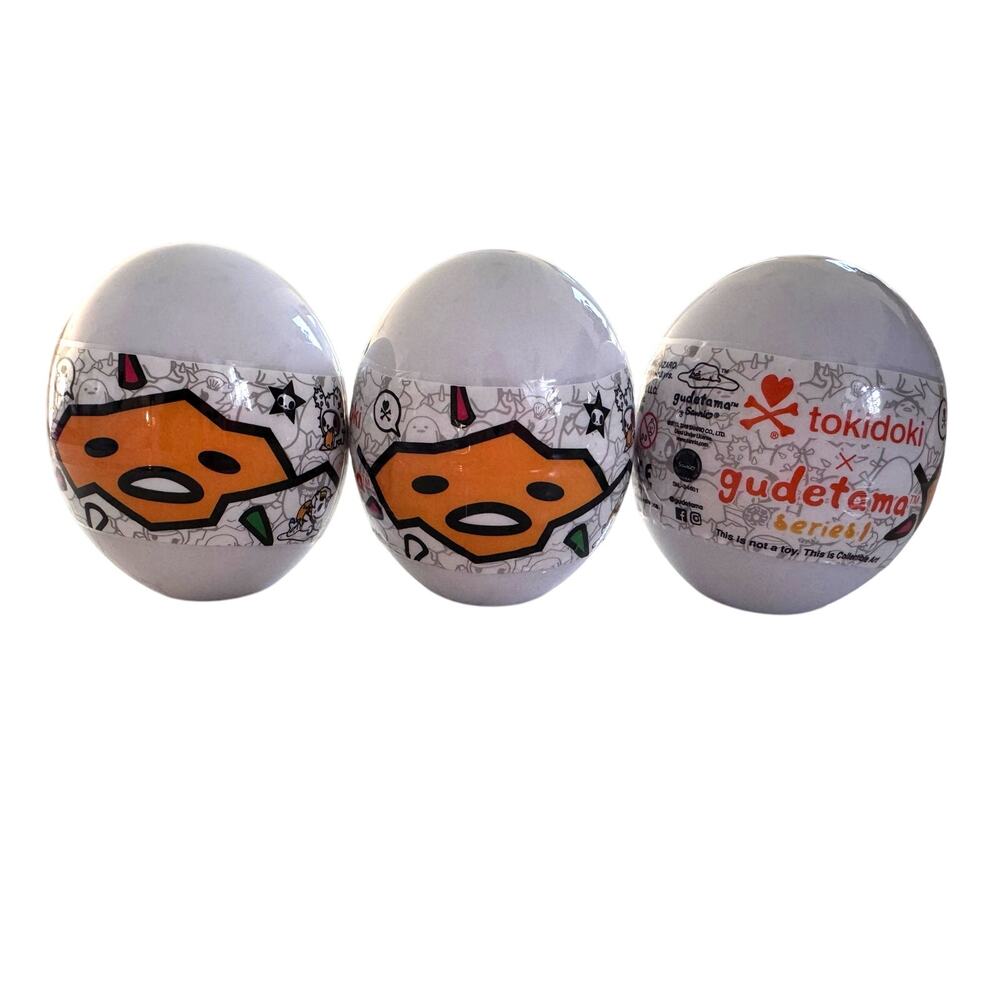 tokidoki x Gudetama Series 1 - Set of 3 Unopened Blind Boxes (Eggs)